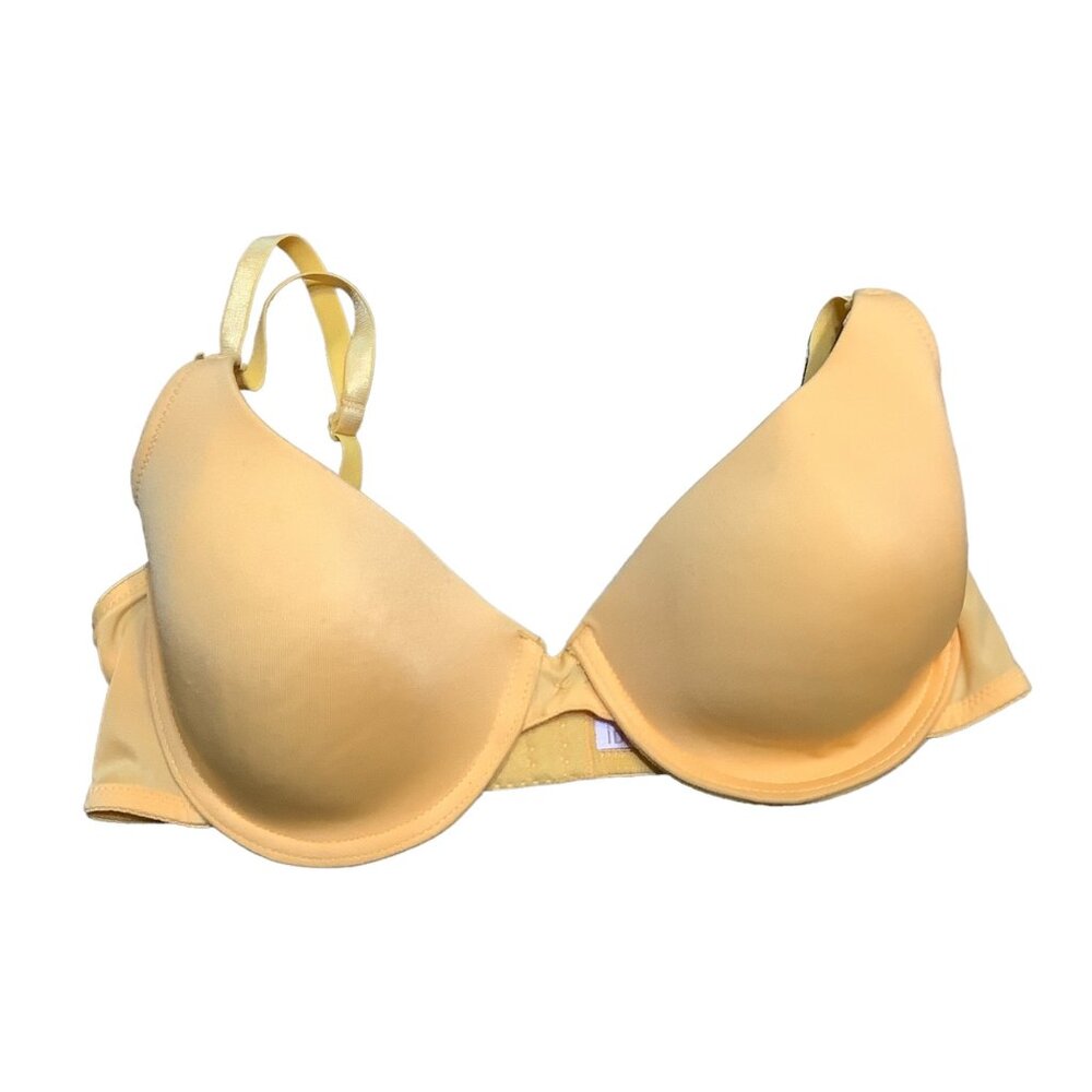 Personal Identity Bra Yellow Women Size 36C Nylon Spandex Padded Underwire